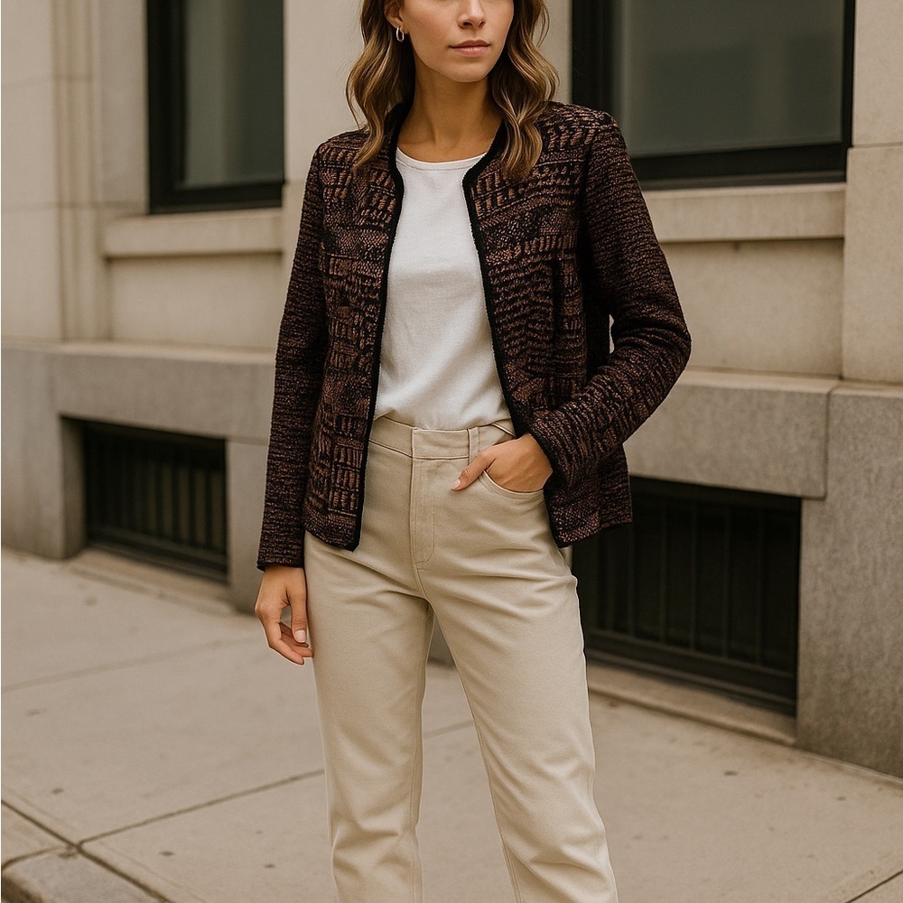 H&M Patterned Blazer Jacket Size Small - Picture 1 of 5